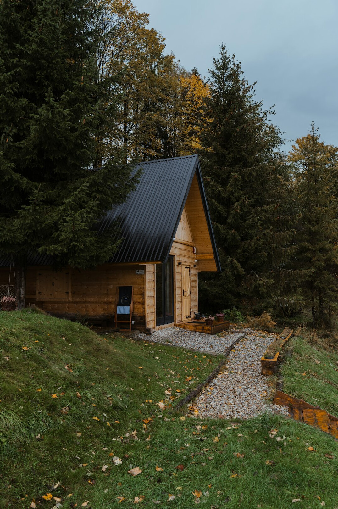 wooden cabin in woods